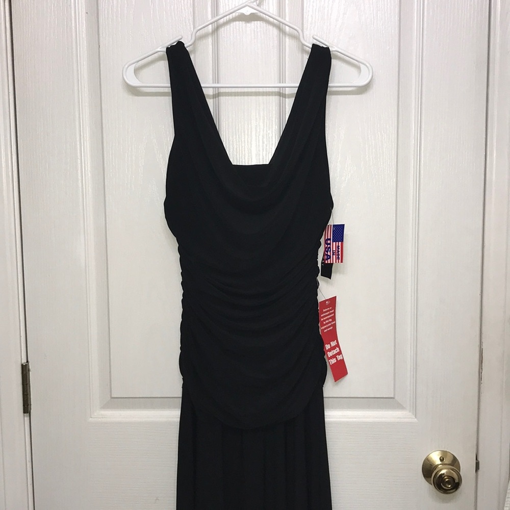 NWT Black Cowl Neck Long Formal Dress